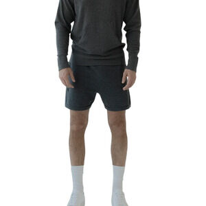 ACTIVE CASHMERE Men's Cashmere Shorts XL Grey Athletic Fit Seamless Charcoal NWT